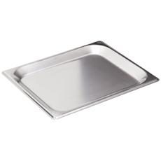 Pentole Agnelli COIXGNP12020 Gastronorm Spülschüssel 1/2, Metall, Silber/schwarz, 26.5 x 32.5 x 2 cm