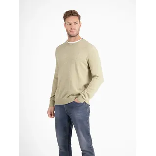 Strickpullover LERROS "Crewneck Strickpullover", Herren, Gr. XL, beige (tender beige melange), 100% Baumwolle, Pullover Strickpullover, Weicher Strick-Pullover, Rundhalsausschnitt, lange Ärmel, pflegeleicht