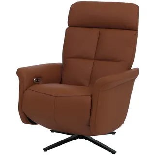 Mendler Relaxsessel Leder 76 x 110 x 76 cm Braun elektrisch drehbar