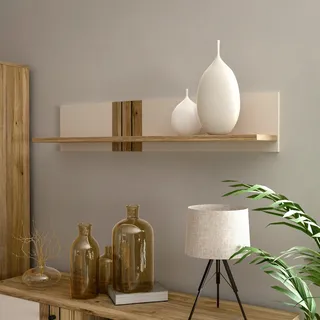 Wandboard >KILLARNEY< in Sand / Mauvella Eiche Dekor - 120x24x21,5cm (BxHxT) - Beige