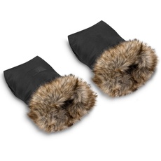 LIONELO HANDMUFF Handwärmer für Damen und Herren, Muff, Handschuhe mit Fleece, Handwärmer, wasserdicht und winddicht, abnehmbarer Pelz in Universalgröße