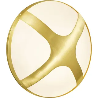 Nordlux Wandleuchte Außenleuchte Cross Messing Ø26cm IP54 max. 15W E27 ohne Leuchtmittel - Gold, Weiß