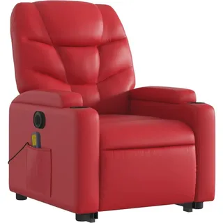 vidaXL Massagesessel mit Aufstehhilfe Elektrisch Rot Kunstleder