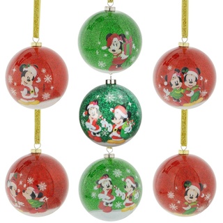 Disney Weihnachtsbaumdekoration Mickey Und Minnie Mouse Kugeln Set Mit 7 70mm