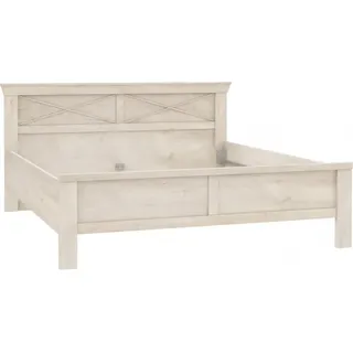 Furniture24 Bett Kashmir KSML181, Bettgestelle 180x200 cm, Bettrahmen, Schlafzimmerbett, Echebett in Pinie Weiß - Weiß