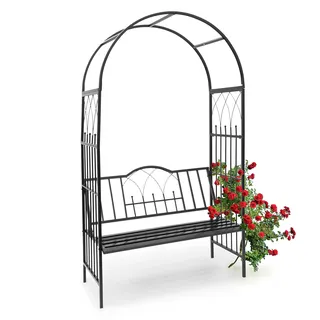 Relaxdays Rosenbogen 203 x 114,5 x 59 cm Schwarz