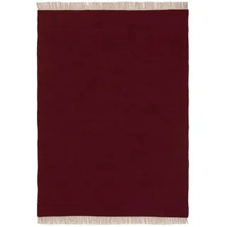 benuta pop Wollteppich Dunkelrot, Textil, Rechteckig, 60x100 cm Gots, pflegeleicht, Teppiche , Böden, Teppiche, Naturteppiche