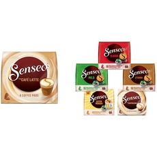 Senseo Pads Café Latte, 80 Kaffeepads, 10er Pack, 10 x 8 Getränke & Pads, Probierbox mit 5 Sorten, 66 Kaffeepads, 5er Vielfaltspaket