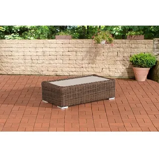 CLP Polyrattan Lounge Tisch Madeira 110 x 60,braun-meliert - Braun