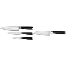 WMF Messerset 3-teilig YARI 3 Messer Küchenmesser geschmiedet japanischer Klingenstahl 67 Lagen & Santokumesser Yari Länge 31 cm Klingenlänge 16,5 cm japanischer Spezialklingenstahl 67 Lagen Griff