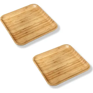 Wilmax Bambus-Teller, 20,5 x 20,5 cm, 2er Set, WL-771021/A2