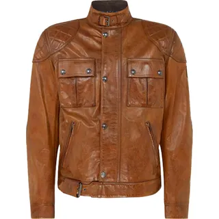 Belstaff Brooklands Motorrad Lederjacke, braun, L