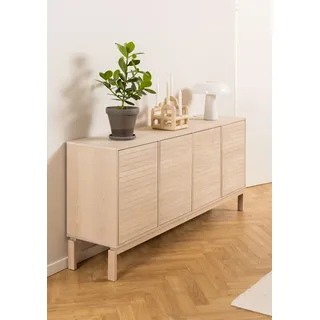 Actona GROUP Sideboard »Linley Anrichte, Lamellenfront,«, gerillte Front, Eiche furniert, 4 Türen, 4 E-böden, B: 180 cm