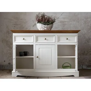 Massive Kommode Schrank Anrichte Sideboard Möbel Kommoden Holz Schränke Landhaus - Weiß