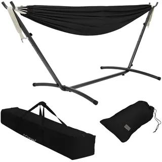 Ml-Design Hängematte schwarz , Schwarz , Metall , 99x98x255 cm , Gartenmöbel, Gartenschaukeln, Hängematten