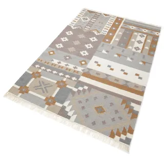 PuRo Lifestyle KEL-111702-190 Teppich Agra 100% Schurwolle im Flor 190 x 290 cm, beige/grau