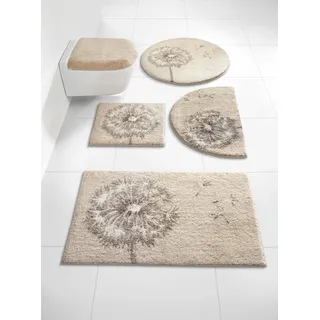 Badematte GRUND Gr. 7, beige (natur), halbrund (50cm x 80cm ), 1 Stk., Badematten, Badematte