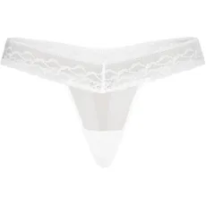 Teyli String Tanga Damen mit Zarter Spitze Verziert - Strings & Tangas für Damen aus Transparentem Mesh - Tanger Weiß XL