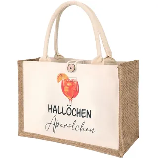 hautllaif Aperol Jutetasche – 32X21X13cm – Originelle Aperol Geschenk Tasche für Geburtstagsgeschenke, Hochzeitsgeschenke und Sommeraccessoires, ideal für Strand und Partys
