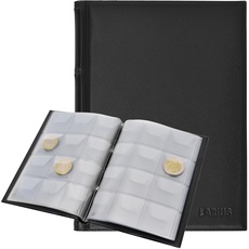 Münzenalbum Münzalbum für 120 Stück 2 Euro Münzen, Gedenkmünzen Aufbewahrung (Schwarz)