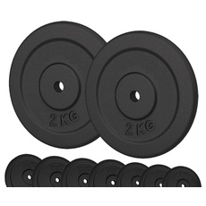 G5 HT SPORT Unisex – Erwachsene Scheibe aus Gusseisen Ø 25 mm, 2 Stück à 2 kg, 2 x 2 kg