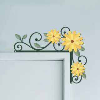 CUTHOLLOW Gänseblümchen Metall Türrahmen Deko, 25x20cm Wanddeko für Tür, Kreativer Türrahmen-Kunst, Originelle Modern Türecke Deko, für Kinderzimmer, Zimmertür, Haustür, Badezimmer, Schlafzimmer