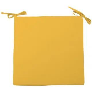 Soleil d'ocre, Stuhlkissen Alix, Polyester, Strahlendes Gelb, 40x40x3 cm