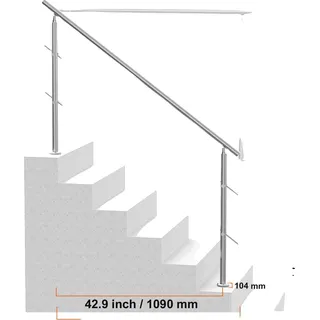 Handläufe für Außentreppen, langlebiger Edelstahl, einfache Installation, Typ 5