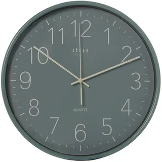 DRW Wanduhr rund aus Acryl mit Sekundenzeiger in blau 38 x 5,5 cm