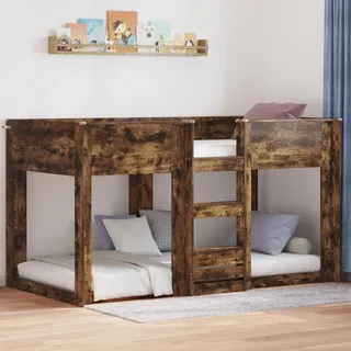 vidaXL Etagenbett für Kinder Geräucherte Eiche 75 x 190 cm - Braun