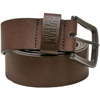 URBAN CLASSICS Leather Imitation Belt in braun Größe S