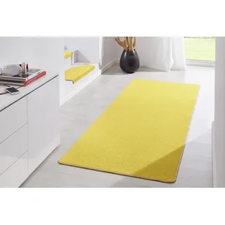 Hanse Home Indoor Teppich Fancy – Wohnzimmerteppich einfarbig Modern Velours Teppich für Esszimmer, Wohnzimmer, Kinderzimmer, Flur, Schlafzimmer, Küche – Gelb, 80x200cm