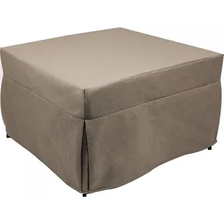 Puof in ein Einzelbett umwandelbar,  Italy, Klappbett, Pouf aus abnehmbarem, platzsparendem Stoff für das Wohnzimmer, 78x78 / 195h45 cm, Taubengrau - Grau
