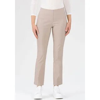 Stretch-Hose STEHMANN "INA", Damen, Gr. 52, N-Gr, weiß (kalk), Web, Obermaterial: 72% Viskose, 25% Polyamid, 3% Elasthan, unifarben, figurbetont knöchellang, Hosen Stretch-Hose, mit Stretch