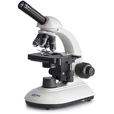Durchlichtmikroskop [Kern OBE 107] Das Robuste für Anwendung in Schule, Ausbildung oder Labor, Optisches System: Achromatisch, Tubus: Monokular, Objektiv: 4x / 10x / 20x / 40x, Beleuchtung: 3W LED
