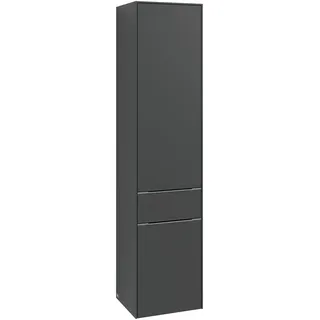 Villeroy & Boch Subway 3.0 Hochschrank, 1 Auszug und 2 Türen Anschlag rechts, 400x1710x362mm, C59101VR, Farbe: Front/Korpus: Graphite, Griff: Volcano Black