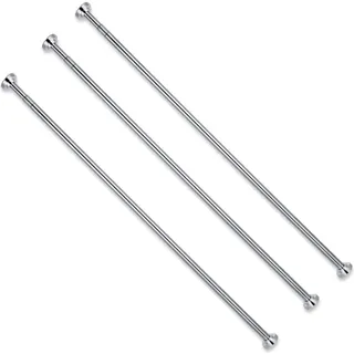 3er Set - 100 cm Duschvorhangstange ohne Bohren verstellbar von 105cm bis 170cm, ausziehbare Teleskopstange für Dusche & Badewanne, Vorhangstange aus Edelstahl zum Einklemmen, Garderobenstange in Silber