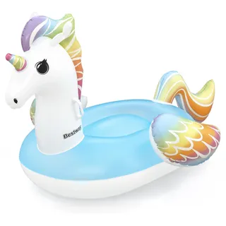 BESTWAY 41114-18 Aufblasbarer Einhorn-Pool-Schwimmer, mehrfarbig, Medium 61 „X 47", Bunt