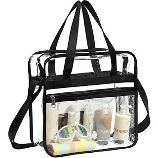 SXCCNW Durchsichtige Tasche, 30 X 30 X 15 cm PVC Transparente Tragetasche Clear Bag Stadium Approved Durchsichtige, Tasche Durchsichtig Transparent für Das Fitnessstudio Arbeit Sportspiele Konzerte