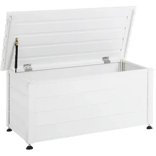 Beliani Gartentruhe 190L 113 x 52 cm Grau/Weiß