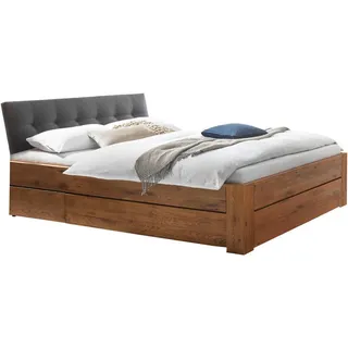 Hasena Stauraumbett , Anthrazit, Eichefarben , Holz , Wildeiche , massiv , 2 Schubladen , Höhe ca. 25 cm , 160x200 cm , Über- und Sondergrößen erhältlich, gepolstertes Kopfteil, Stoffauswahl, mit Schubkästen, in verschiedenen Größen erhältlich , Babymöbel & Kindermöbel, Kinderzimmer & Jugendzimmer, Kinderbetten, Kinderbetten & Jugendbetten