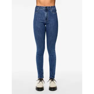 Pieces Jeansjeggings "PCDEA HW SKINNY MB JEGGING NOOS", Damen, Gr. XS (34), Länge 30, blau (medium blau denim), Denim/Jeans, Obermaterial: 66% Baumwolle, 28% Polyester, 3% Elasthan, 3% Viskose, unifarben, skinny fit, Jeans