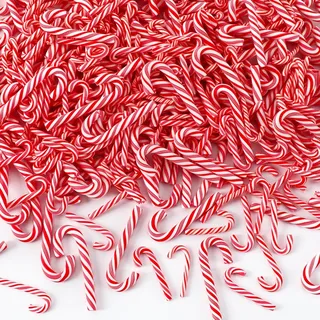 80 Stück Mini Zuckerstangen Weihnachtsdeko, Künstliche Zuckerstangen Weihnachten Miniaturen zum Basteln Weihnachtsbaumschmuck Kleine Deko Ornamente zum Aufhängen für Weihnachtsbaum Party