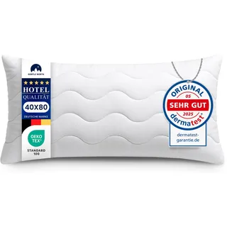 Gentle North Hochwertige Kopfkissen 40x80 cm groß in Hotelqualität - Flauschiges, gut gefülltes Schlafkissen für Allergiker geeignet (Ökotex 100 Zertifiziert) - 60° Waschbar