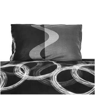 COFI 1453 Fleece-Bettwäsche Grau 135 x 200 cm + 80 x 80 cm