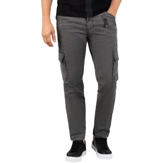 Timezone Herren Cargo Hose Regular BENTZ - Regular Fit - Grau Blau Stretch, Größe:32W / 32L, Farbe:T2 60011.4024-25-9884 Charcoal Grey wash