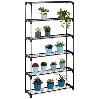 Relaxdays Blumenregal 91 x 28 cm Schwarz