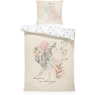 Disney Frozen Kinder Bettwäsche 135x200 + 80x80 cm – Eiskönigin Anna & ELSA – Renforcé Baumwolle, Öko-Tex Zertifiziert, Reißverschluss - Prinzessin - Geschenkidee für Mädchen, Mädchenzimmer