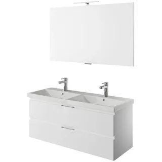 Pelipal Badezimmer , Grau, Weiß Hochglanz , Holzwerkstoff , 2 Schubladen , 120 cm , Made in Germany , hängend, Typenvielfalt , Badezimmer, Badmöbelsets & Badmöbelserien, Badmöbel-Sets