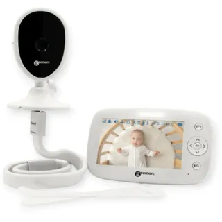Geemarc Amplicall Sentinel – Babymonitor mit Farbdisplay und bidirektionalem Radio – Sound-, Bewegungs- und Temperatursensor – lauter Alarm von 95 dB und Vibrationskissen – Version FR